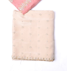 Twill Organza Baby Pink Unstitched Suit