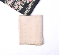 Twill Organza Black Unstitched Suit