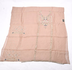 Twill Organza Peach Unstitched Suit