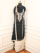 Twill Organza Black Unstitched Suit