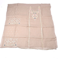 Twill Organza Beige Unstitched Suit