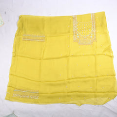 Twill Organza Lemon Yellow Unstitched Suit