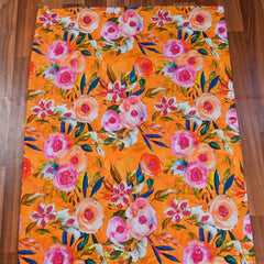 Cotton Orange Unstitched Suit