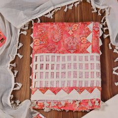 Cotton Peach Unstitched Suit