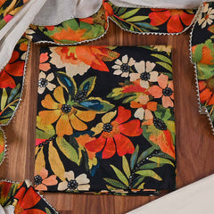 Cotton Black Unstitched Suit