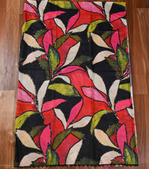 Cotton Red & Black Unstitched Suit
