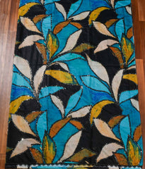 Cotton Ferozi & Black Unstitched Suit