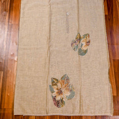Linen Chanderi Beige Unstitched Suit