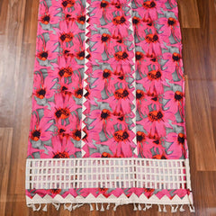 Cotton Pink Unstitched Suit