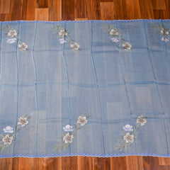 Organza Sky Blue Unstitched Suit
