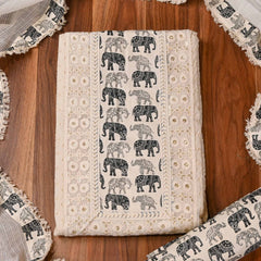 Cotton black & White Unstitched Suit