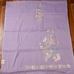 Mul Cotton Purple Unstitched Suit