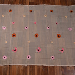 Organza Beige Unstitched Suit
