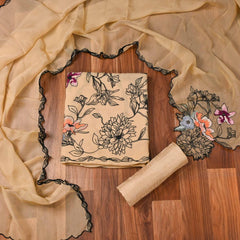 Organza Skin Unstitched Suit