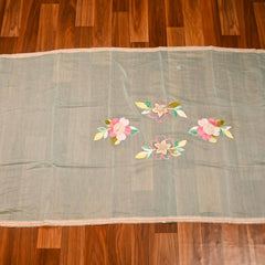 Mul Cotton Pista Green Unstitched Suit