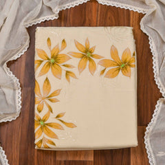 Cotton yellow Unstitched Suit
