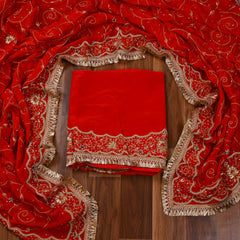 Crepe Red Unstitched Suit