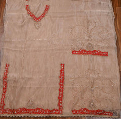 Glass Shimmer Off-White Unstitched Suit