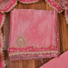 Glass Shimmer Pink Unstitched Suit