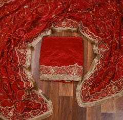 Crepe Maroon Unstitched Suit