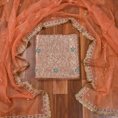 Shimmer Peach Unstitched Suit