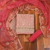 Crush Shimmer Pink Unstitched Suit