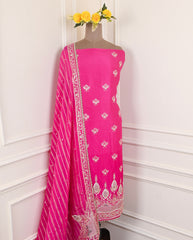 Raw Silk Pink Unstitched Suit