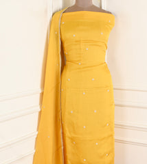 Twill Organza Yellow Unstitched Suit