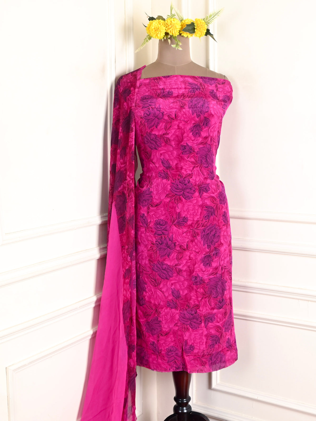 Crepe Magenta Unstitched Suit