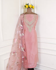 Glass Pink Unstitched Suit