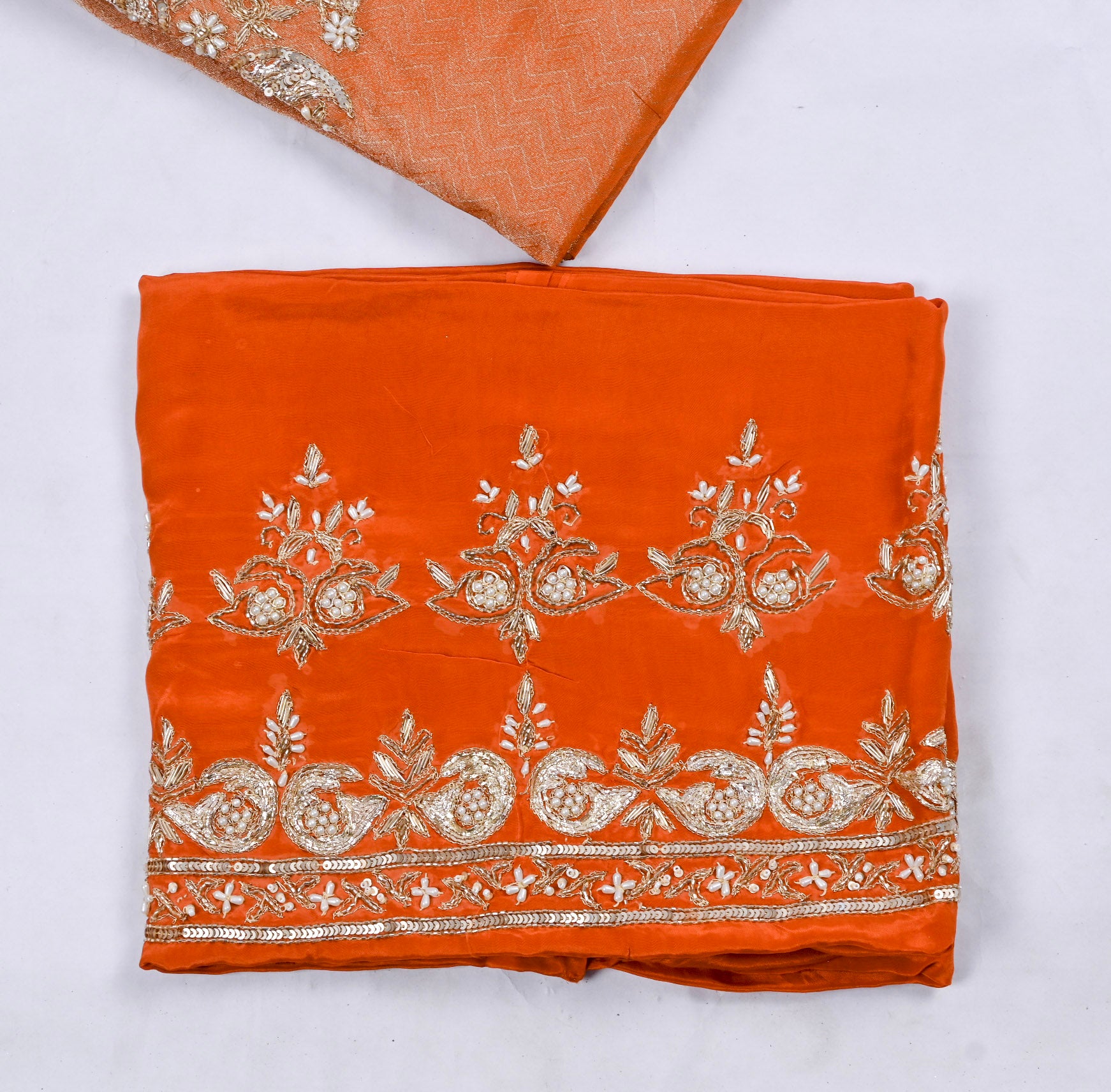 Shimmer Orange Unstitched Suit