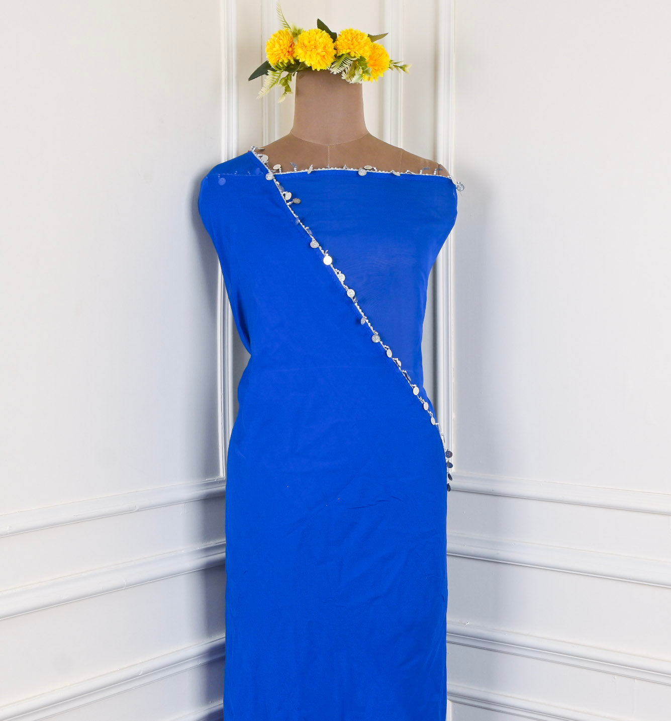 Organza Blue Unstitched Suit