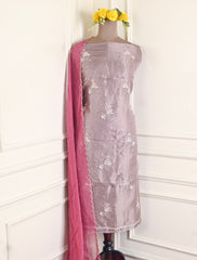 Twill Organza Move Dusty Unstitched Suit