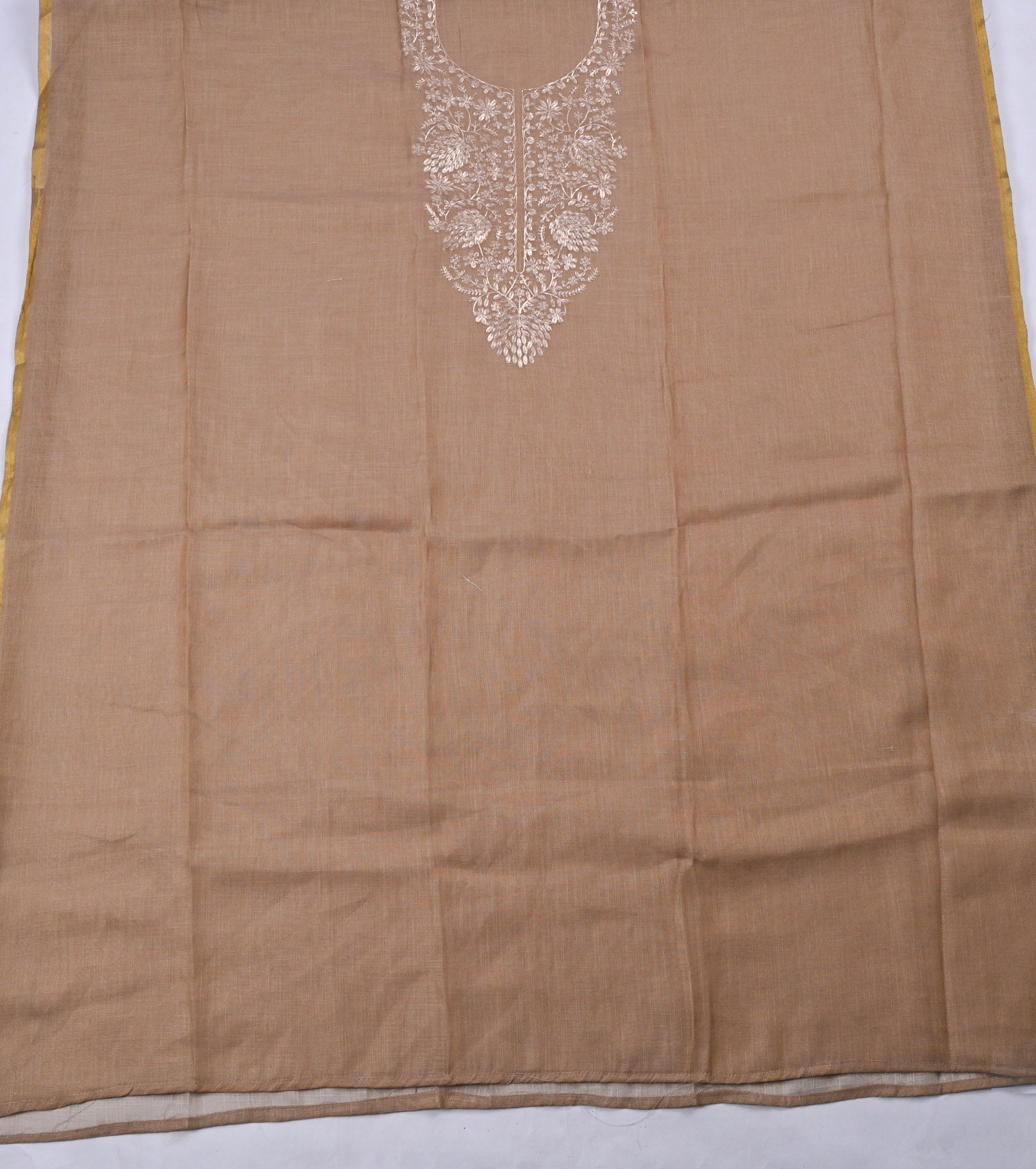 Linen Light Brown Unstitched Suit