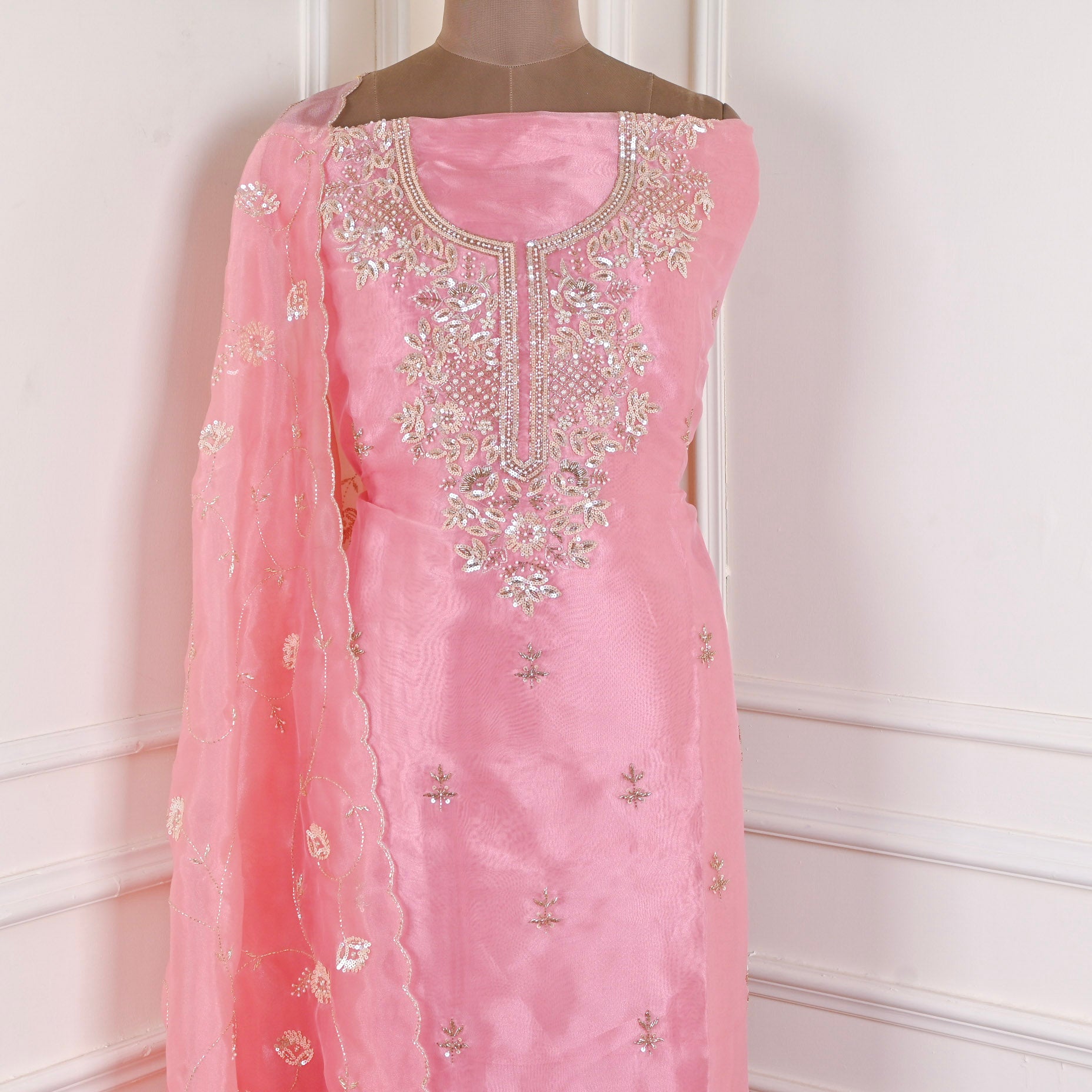 Glass Pink Unstitched Suit