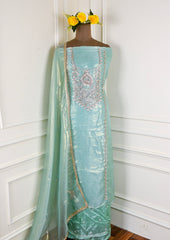 Sasha Silk Pastel Blue Unstitched Suit