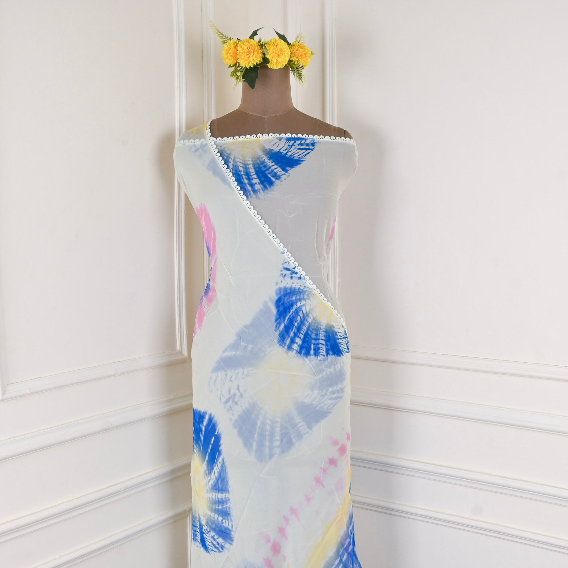 Georgette Blue Unstitched Suit