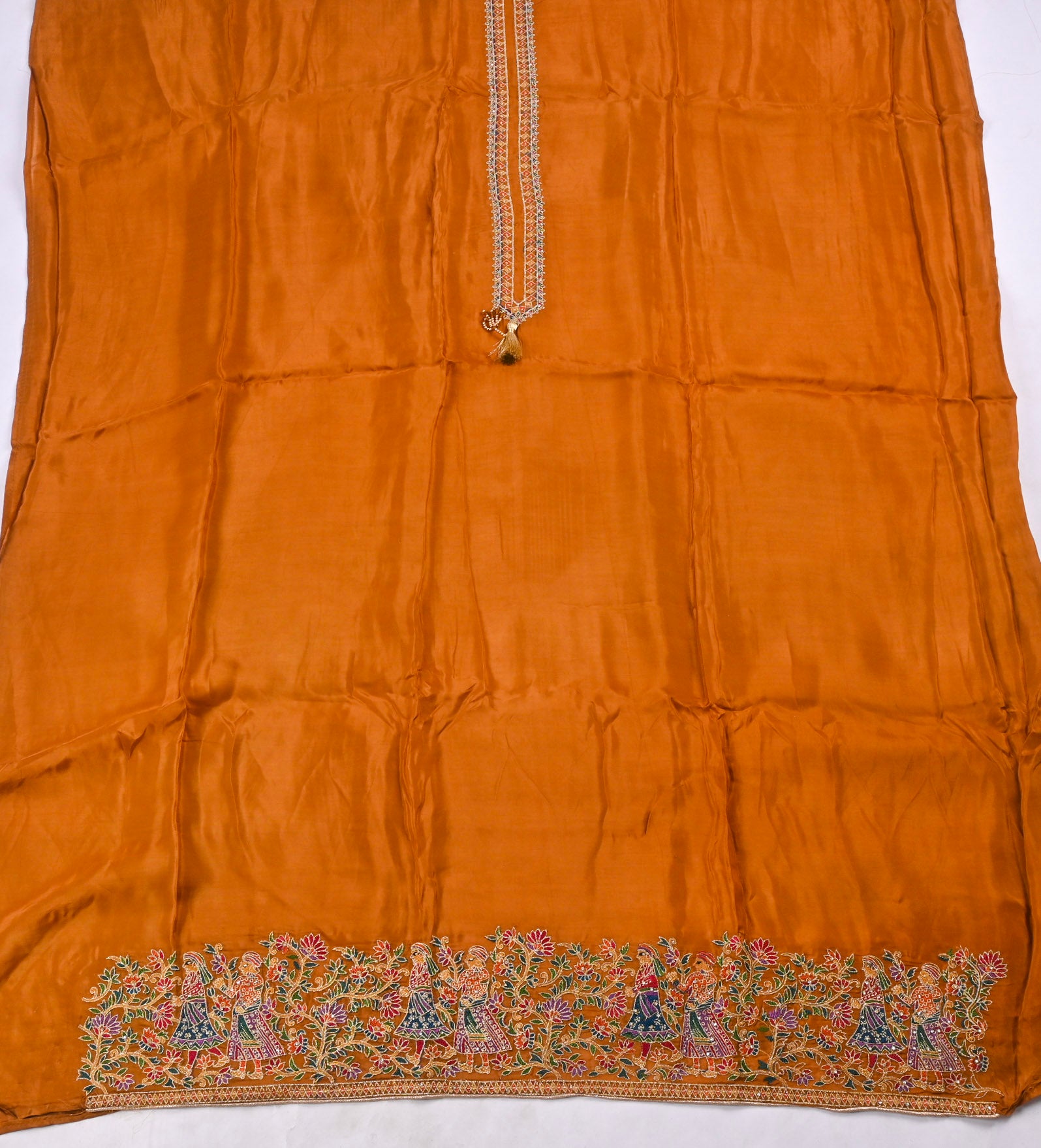 Crepe Silk Rust Unstitched Suit