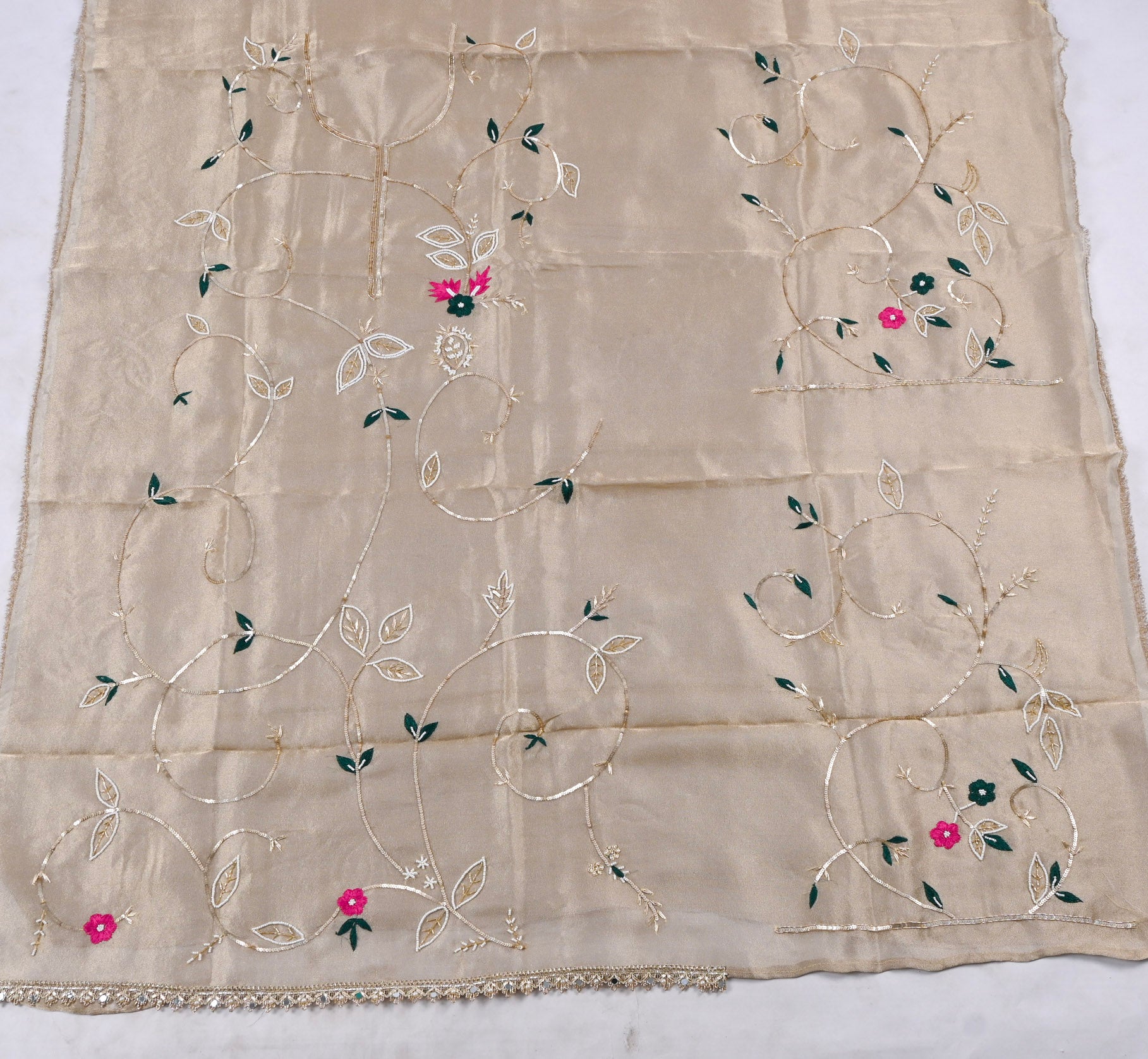 Shimmer Beige Unstitched Suit