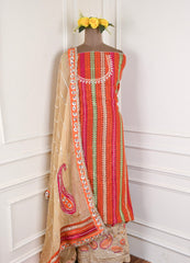 Khaddar Orange Unstitched Suit