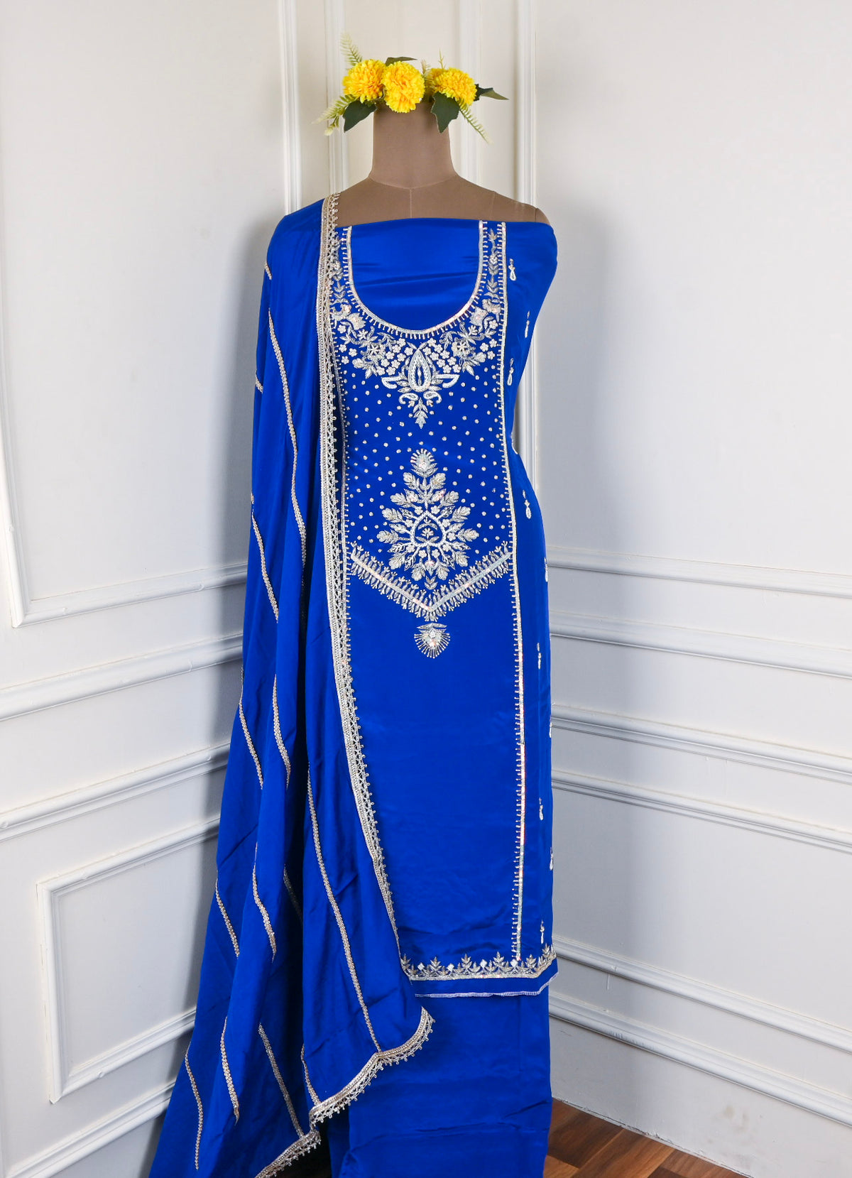 Crepe Blue Unstitched Suit