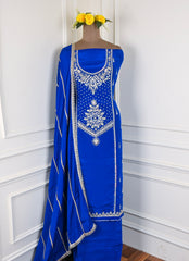Crepe Blue Unstitched Suit