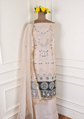 Glass Shimmer Beige Unstitched Suit