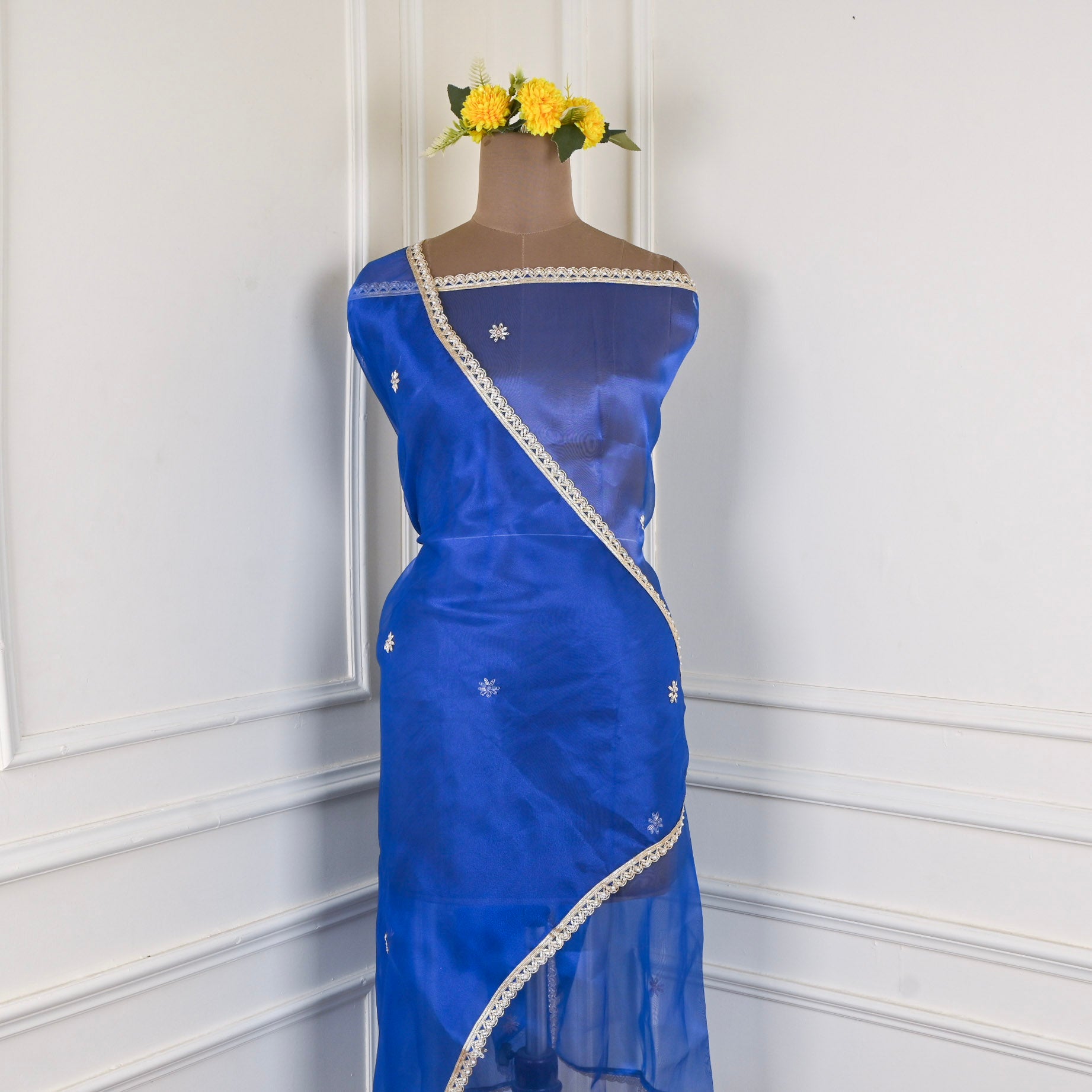 Blue Glass Shimmer Unstitched Suit