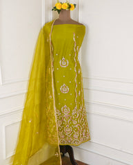 Glass Mehandi Unstitched Suit