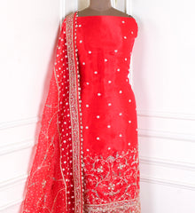 Glass Shimmer Red Unstitched Suit