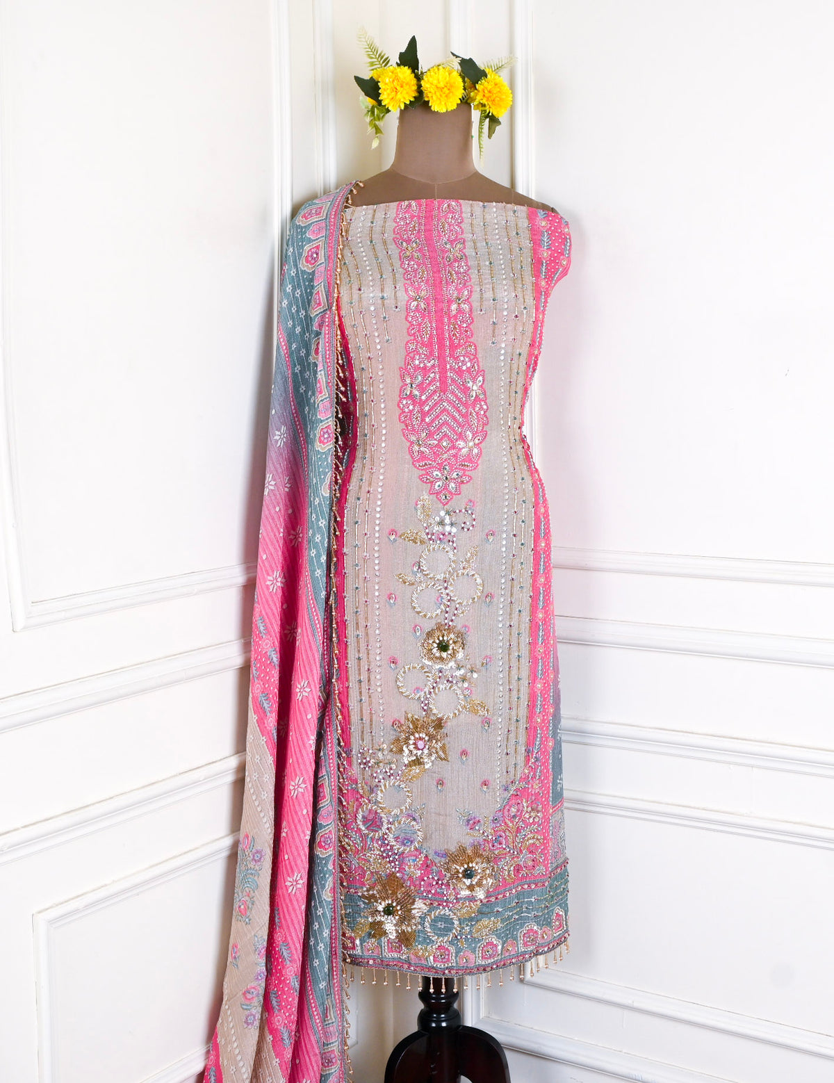 Crush Pink Unstitched Suit