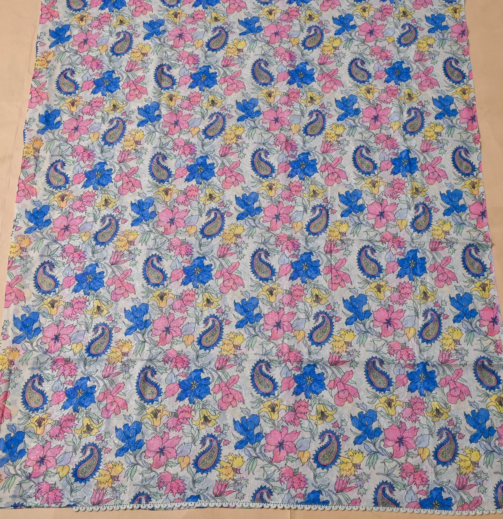 Georgette Blue Unstitched Suit