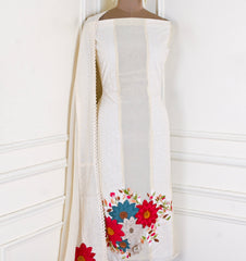Mul Cotton Cream Unstitched Suit