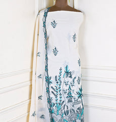 Pure Cotton Blue Unstitched Suit